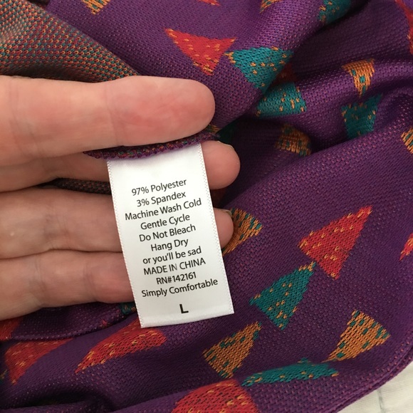 LuLaRoe Cassie Skirt NWT Purple with Design - Picture 4 of 5